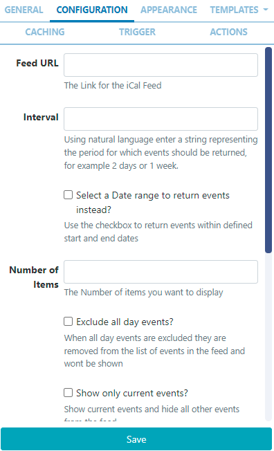 Calendar Configuration